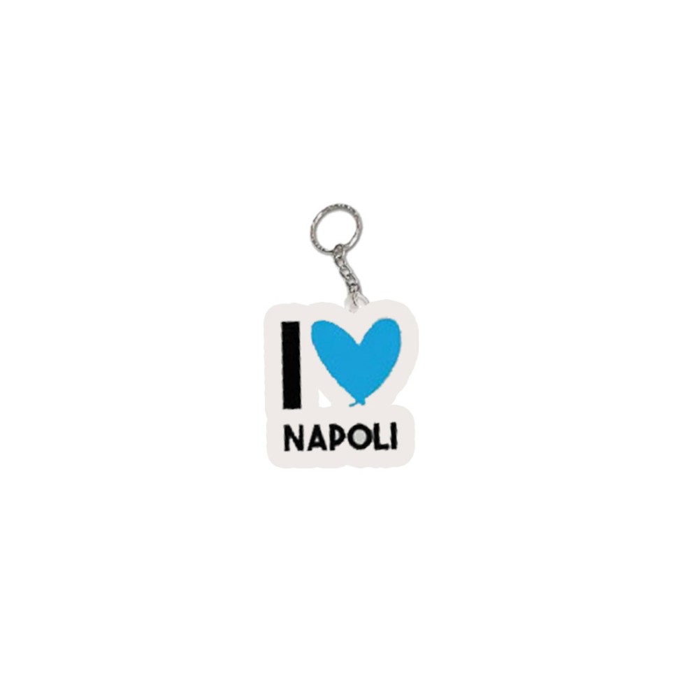Portachiavi in plexiglass I love Napoli  - 1 pz