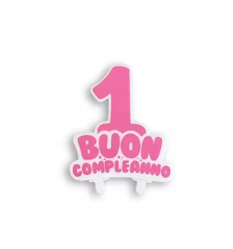 CANDELA CERA 1 ANNO BUON COMPLEANNO CELESTE CA24