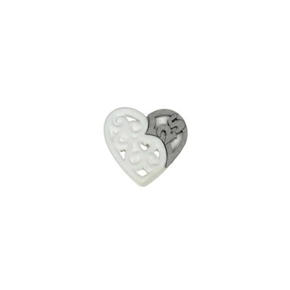 12 Gessetti Cuore 25 anni con legno 3,5 cm - A2833
