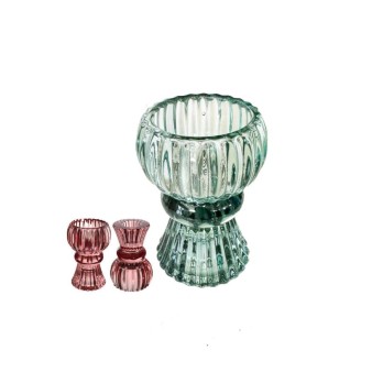 Candeliere Coppa Color 1pz - disponibile in 2 colori ass. e casuali . 5,5x5,5x7cm  - 1352002