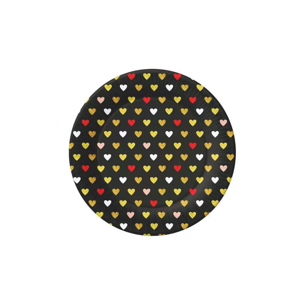 Piatti dessert Cuoricini Collezione XOXO (nero), 18 cm/ 6 pz.- PG-TXK6