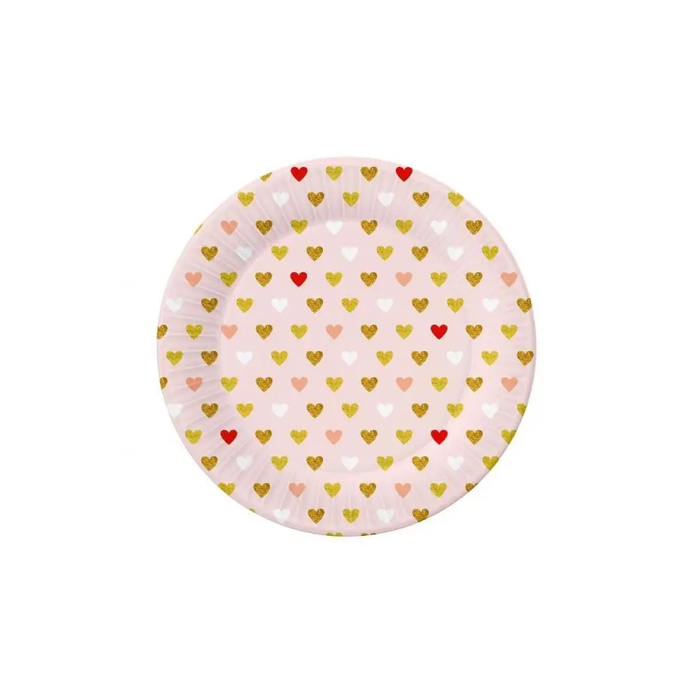 Piatti dessert Cuoricini Collezione XOXO (rosa), 18 cm/ 6 pz.- PG-TXR6