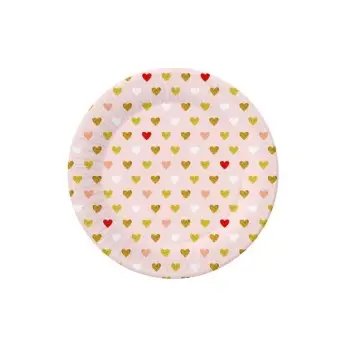 Piatti dessert Cuoricini Collezione XOXO (rosa), 18 cm/ 6 pz.- PG-TXR6