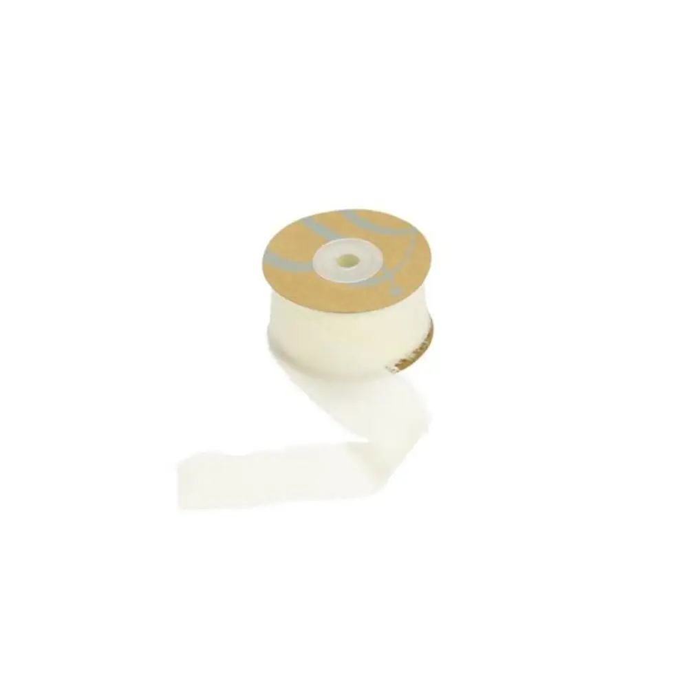 Rotolo Nastro di Raso con Frangia Panna mm25x15mt - 1pz  - NI75 02