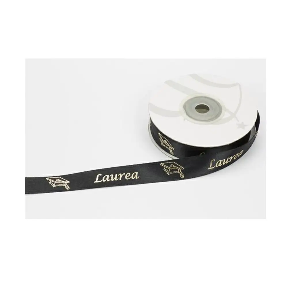 Rotolo Nastro di Raso Laurea Nero mm15x25mt  - NI19 00