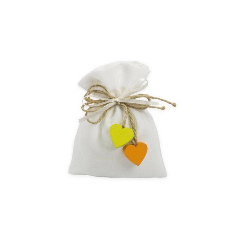 Sacchetti porta confetti in cotone Bianco A2141-01 13 x 10 cm 10 pz. ( decorazioni escluse )