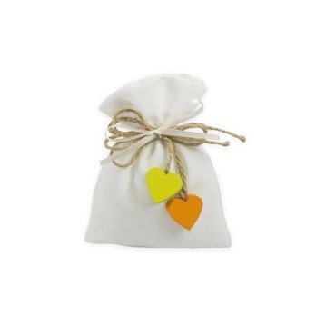 Sacchetti porta confetti in cotone Bianco A2141-01 13 x 10 cm 10 pz. ( decorazioni escluse )