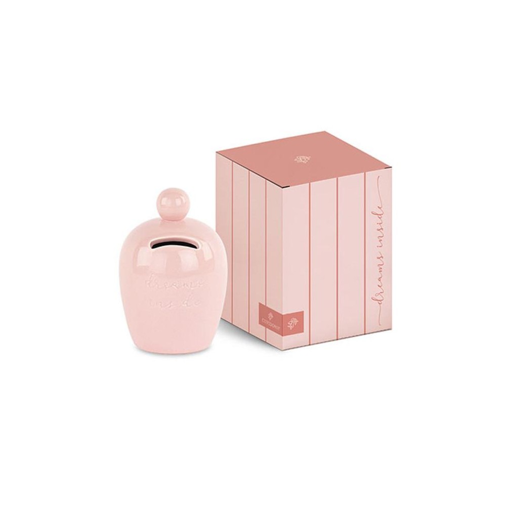 Salvadanaio Rosa  Dream Inside  con Scatola diam 80 x h 120mm - 29765M