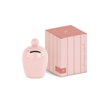 Salvadanaio Rosa  Dream Inside  con Scatola diam 80 x h 120mm - 29765M