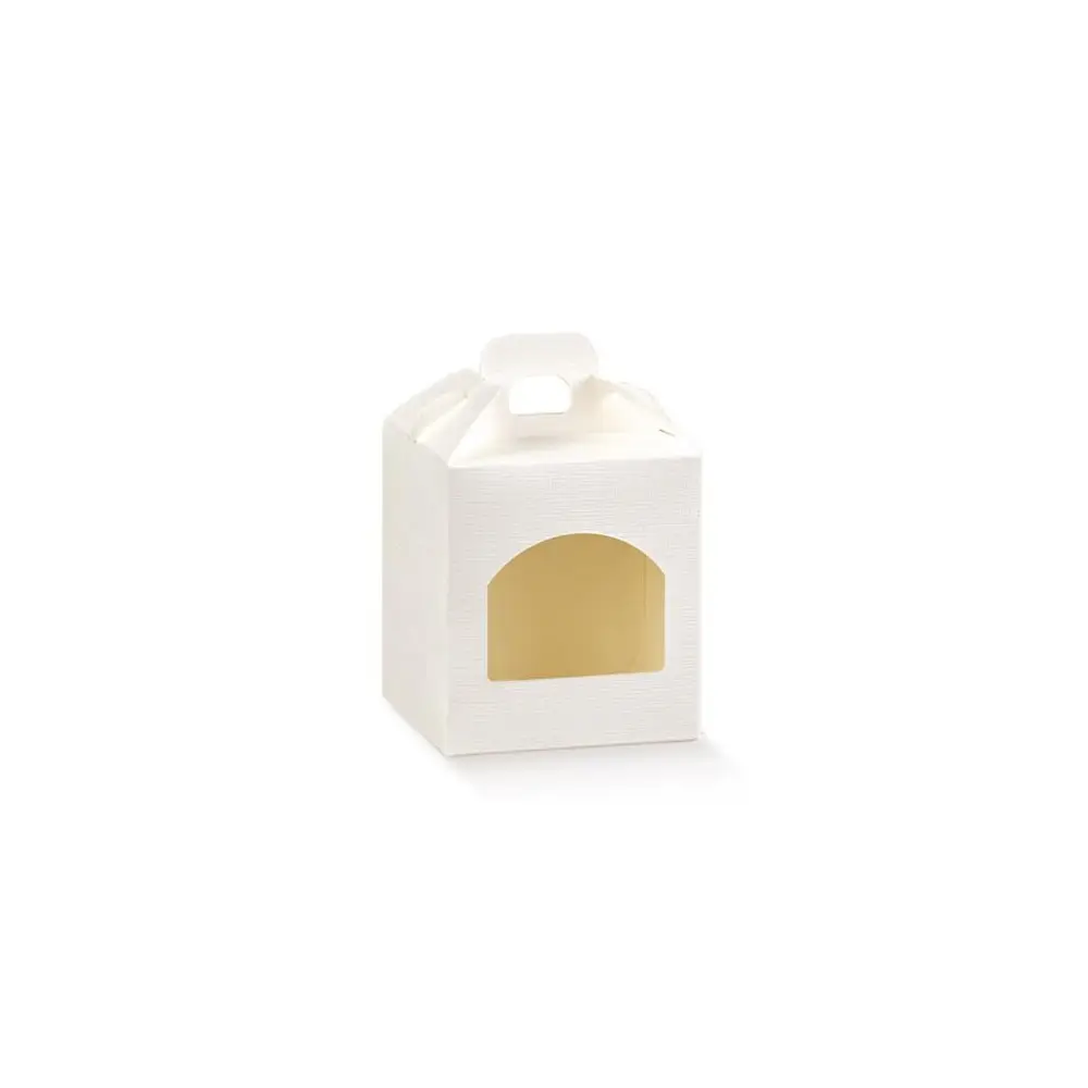 Scatolina Porta Vasetti Seta Bianca 90x90x100mm - 12928