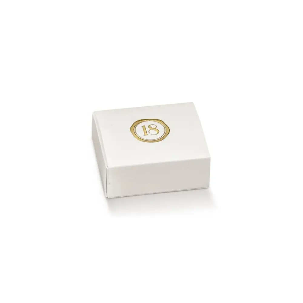 Scatolina portaconfetti cassetto quadrato bianco 18 anni 60x50x30mm - 19103