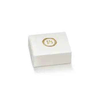 Scatolina portaconfetti cassetto quadrato bianco 18 anni 60x50x30mm - 19103