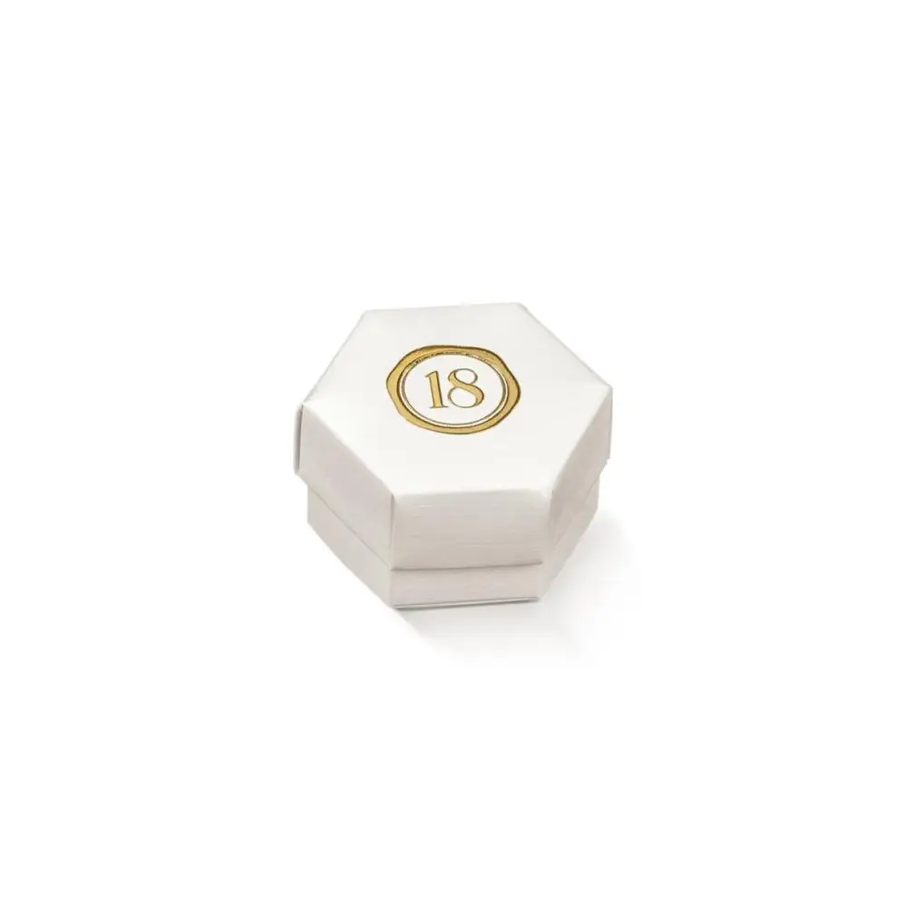 Scatolina Portaconfetti esagonale Bianca 18 anni 60x40mm - 19106