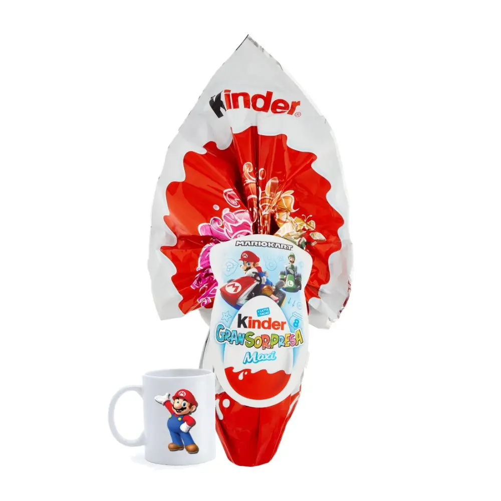 Uovo di Pasqua Kinder GranSorpresa Super mario con Tazza Personalizzata