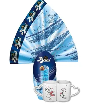 Uovo di Pasqua Baci Perugina al latte con Tazza Doppia Magnete Personalizzabile
