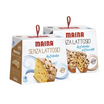 set Pasqua senza lattosio Colomba Tradizionale + Colomba con cioccolato Maina