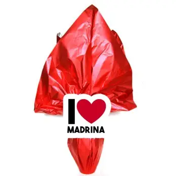 Uovo di Pasqua " I love Madrina " Personalizzabile con portachivi tematico