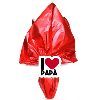 Uovo di Pasqua " I love Papà " Personalizzabile con portachivi tematico