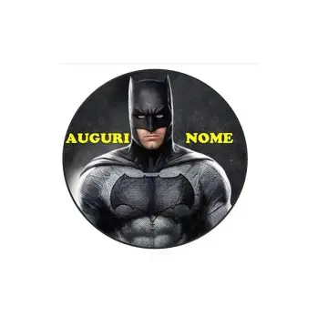 Cialda BATMAN SUPEREROE tonda personalizzabile