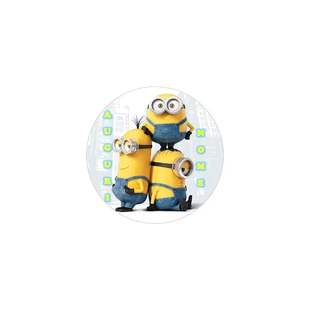 Cialda MINIONS LOVELY CATTIVISSIMO ME  tonda personalizzabile
