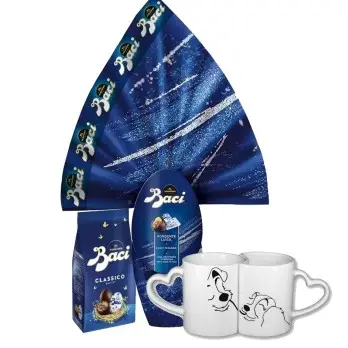 Set Pasqua Baci Uovo + Cioccolatini ovetti + Tazza Doppia Nomi Personalizzabili