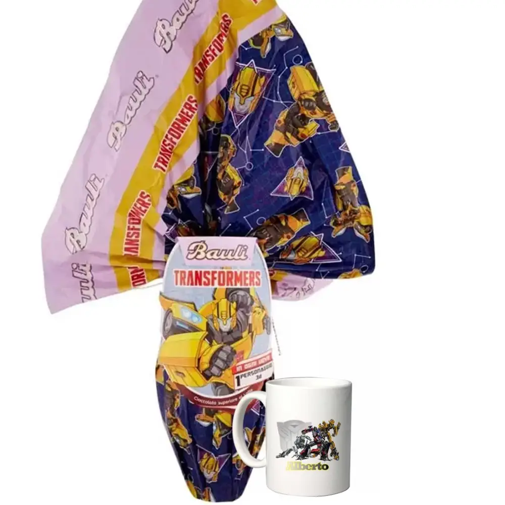 Uovo di Pasqua Transformers con tazza personalizzata