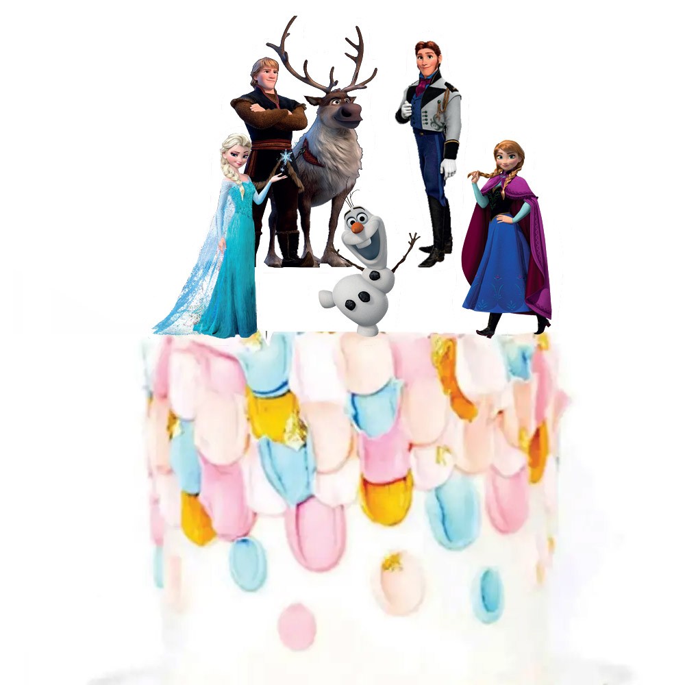 Cake Topper Picks Anna Elsa Frozen - 5pz