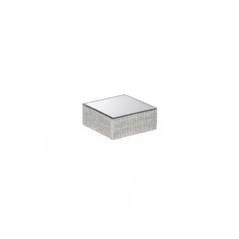 Specchio Quadrato con Bordo Strass l15x15 h6 cm - 8106Q15