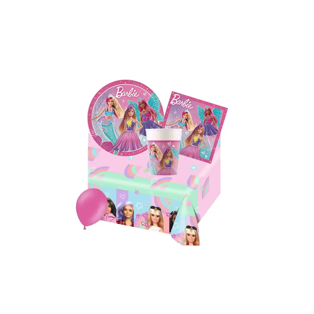 KIT N.6 BARBIE DREAMTOPIA - CON FORCHETTE E PALLONCINI