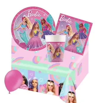 KIT N.6 BARBIE DREAMTOPIA - CON FORCHETTE E PALLONCINI