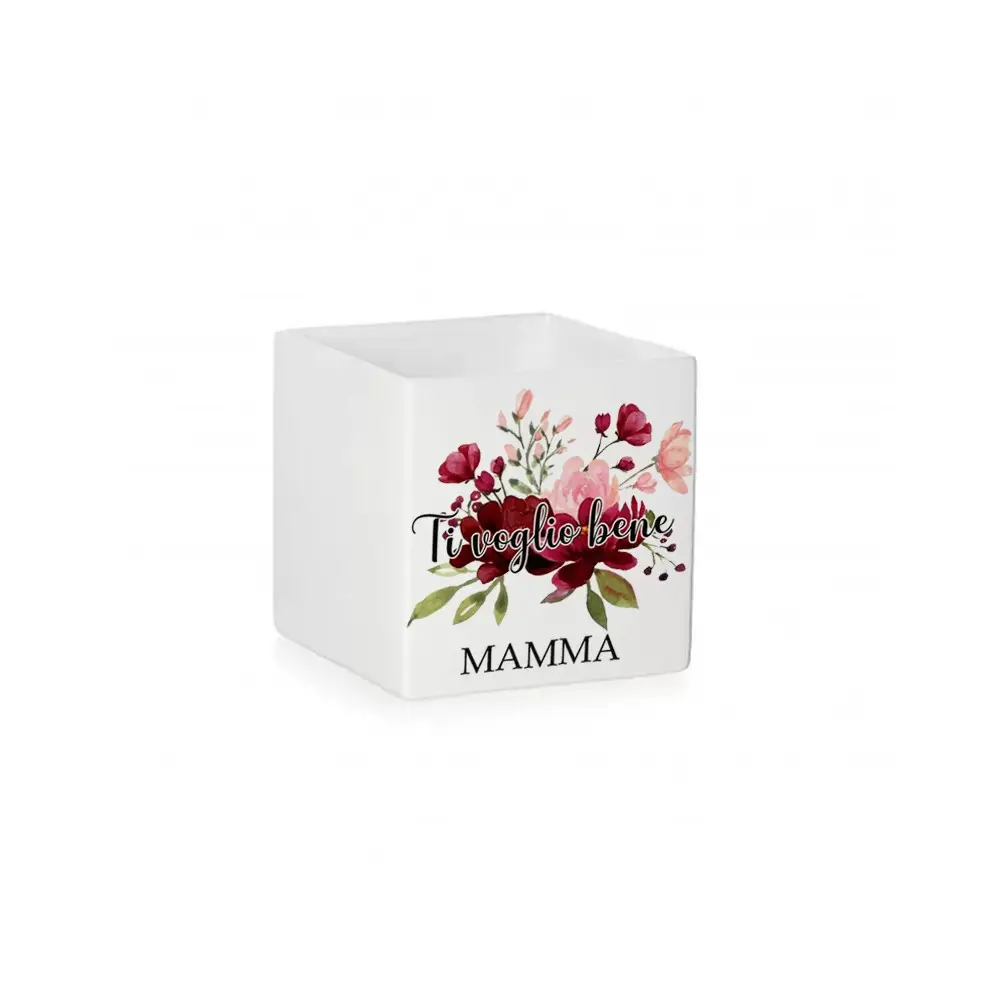 Vaso Cubo festa della Mamma " Fiori "  - 1pz