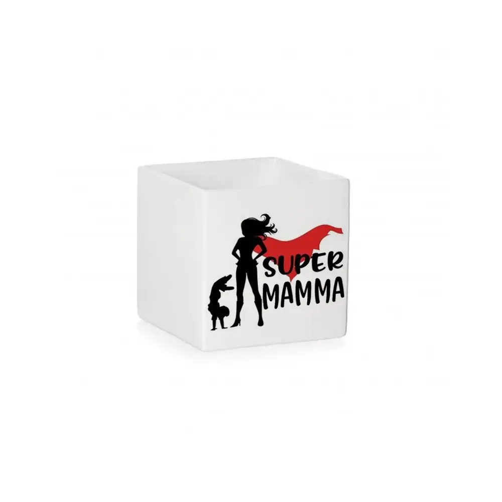 Vaso Cubo festa della Mamma " Super Mamma "  - 1pz