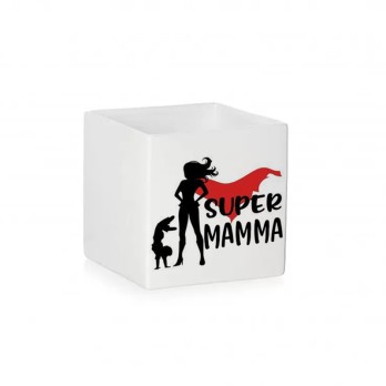 Vaso Cubo festa della Mamma " Super Mamma "  - 1pz