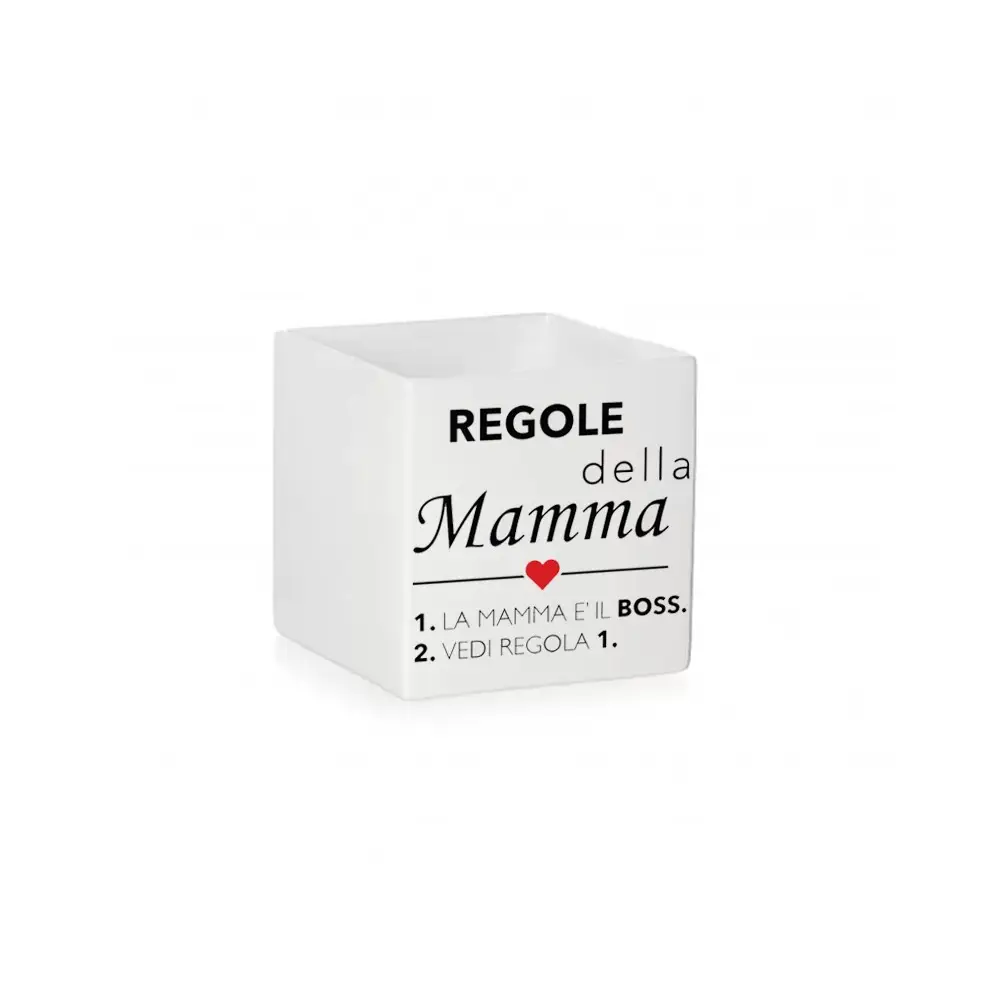 Vaso Cubo festa della Mamma " Regole Boss "  - 1pz