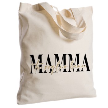 Borsa Shopper Festa della Mamma in Tessuto Personalizzabile ( Oro Nero) 2 pz