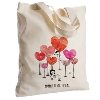 Borsa Shopper Festa della Mamma " Alberi " in Tessuto Personalizzabile 2 pz