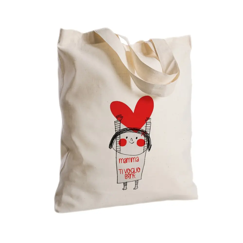 Borsa Shopper Mamma " TVB" in Tessuto Personalizzabile 2 pz