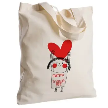 Borsa Shopper Mamma " TVB" in Tessuto Personalizzabile 2 pz