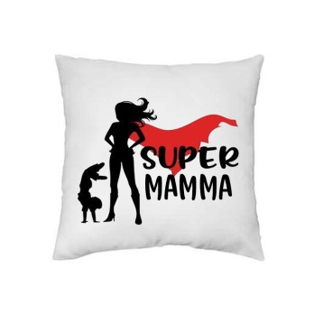 Cuscino quadrato con stampa " Super Mamma " - 1 pz