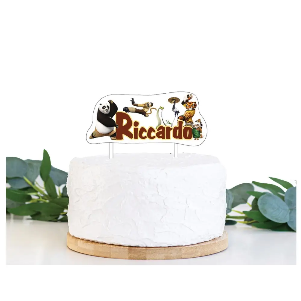 Cake Topper Kung Fu Panda Personalizzabile in plexiglass