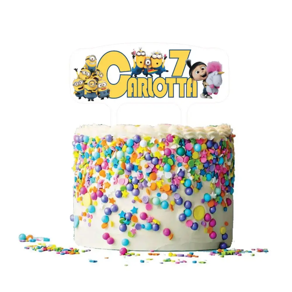 Cake Topper Minions Personalizzabile in plexiglass