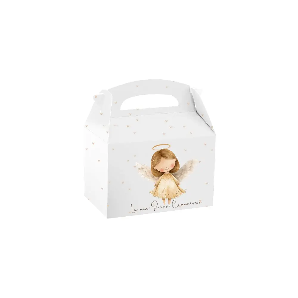 Box Contenitore Caramelle e Pop Corn Prima Comunione Little Angel