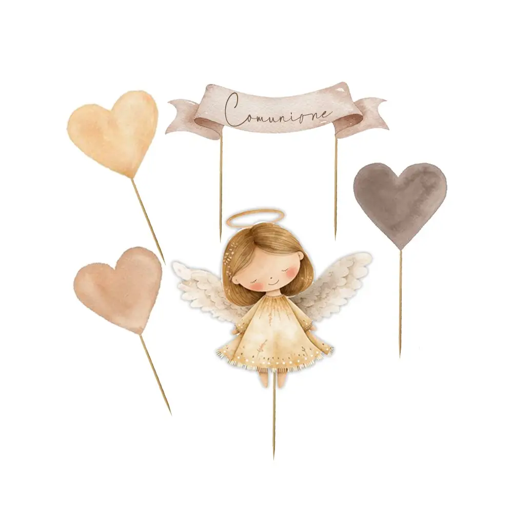 Cake Topper Picks Prima Comunione Little Angel - 5pz