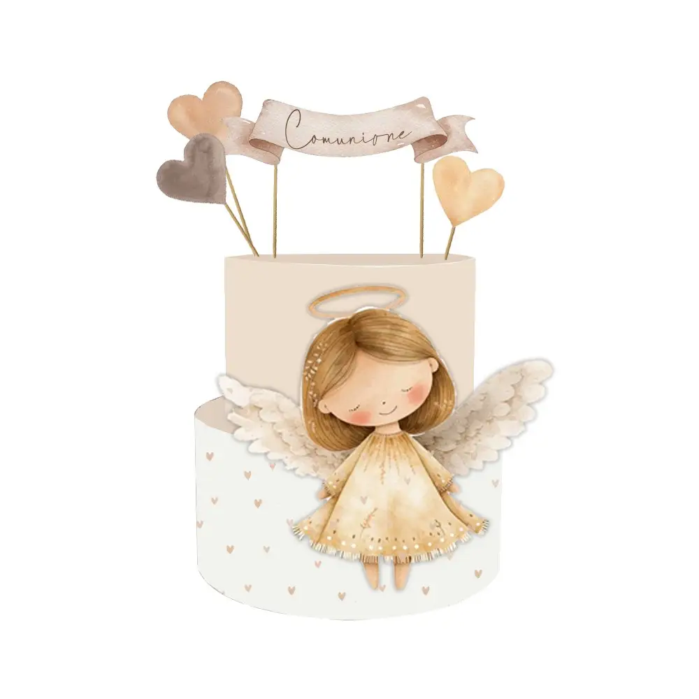 Torta Scenografica Prima Comunione Little Angel con picks personalizzabile