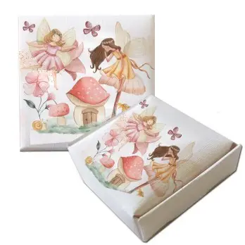 Scatolina Portaconfetti Mattonella Battesimo Fairy Giardino delle fate - 1 pz