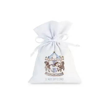 30 Sacchetti personalizzabili Giostrina Carousel Celeste