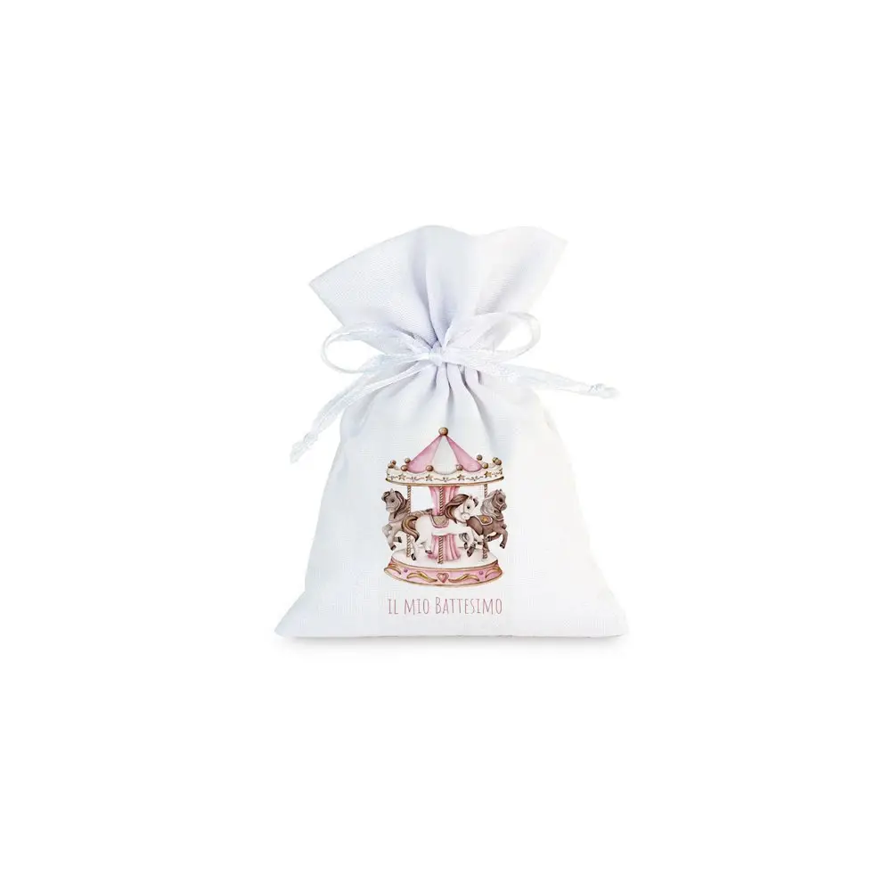 30 Sacchetti personalizzabili Giostrina Carousel Rosa