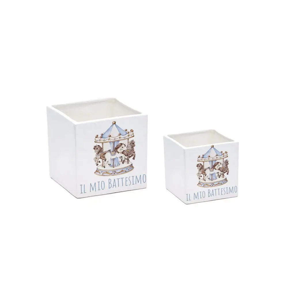 Vaso cubo Giostrina Carousel Celeste personalizzabile