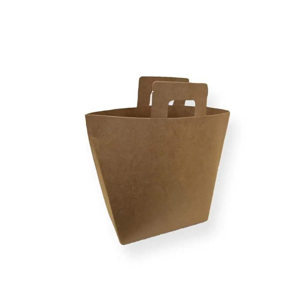 Busta Shopper Portafiori in cartoncino Kraft 14,5x12,5x6,5 cm - A24117/KRA