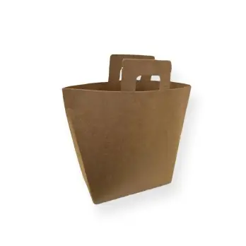 Busta Shopper Portafiori in cartoncino Kraft 14,5x12,5x6,5 cm - A24117/KRA
